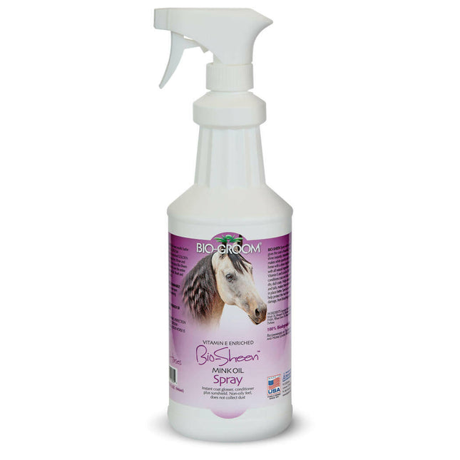 Bio - Groom Bio - Sheen Mink Oil - Glossing Conditioner for Horse Coat with Mink Oil.