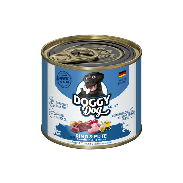 Doggy Dog Beef & Turkey - grain-free wet dog food with beef and turkey.