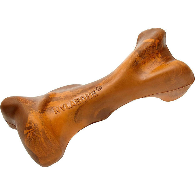 Nylabone Strong Rubber - rubber bone for dogs, beef flavor in dark gravy.
