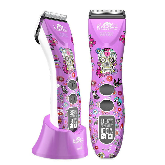 Kenchii Flash Purple Cordless Clipper - professional cordless clipper with adjustable blade.