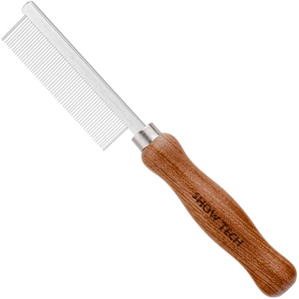 Show Tech Rosewood Handle Comb Fine - comb for dogs and cats, dense tooth spacing.