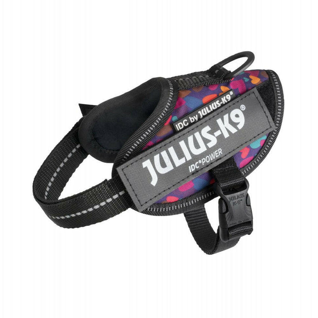 Julius - K9 IDC Powerharness Mixed Hearts - high-quality harness for dogs in colorful hearts design.