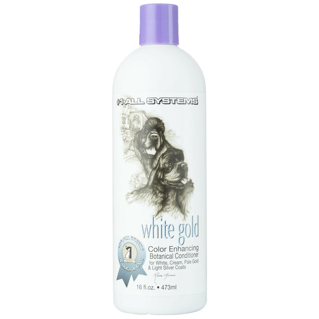 1 All Systems Color Enhancing Botanical Conditioner White Gold - color-enhancing conditioner for silver and platinum fur in dogs.