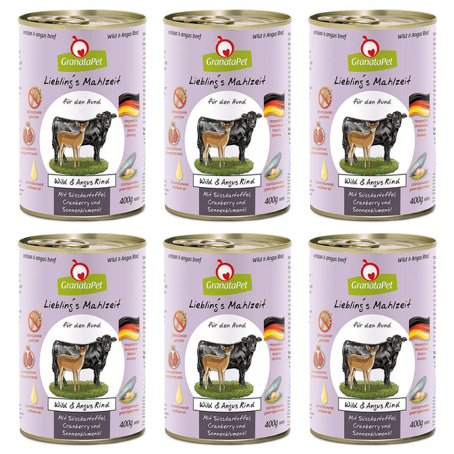 GranataPet Venison & Angus Beef - grain-free wet dog food, venison and beef.