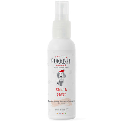 Furrish Santa Paws Cologne - holiday perfume for dogs, fruity-spicy scent.