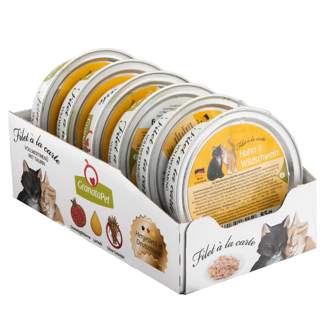 GranataPet Filet à la carte Chicken & Wild Boar - wet food for cats, juicy fillets in their own sauce, chicken and game..