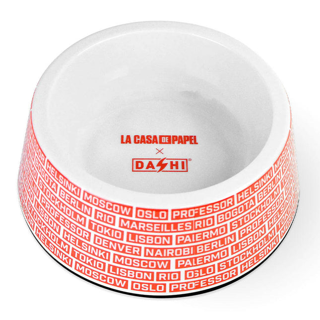 Dashi La Casa De Papel Gang Bowl - melamine bowl for dogs and cats, inspired by the series Money Heist..