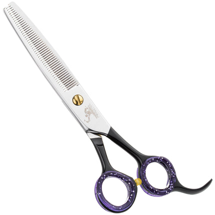 P&W The BlackSmith Thinning Scissors - high-quality, professional single-sided thinning shears, 48 teeth.