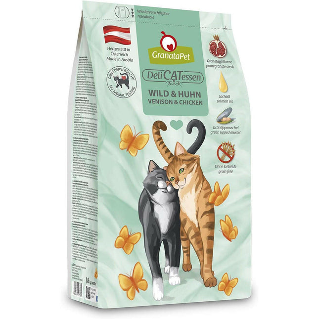 GranataPet DeliCatessen Venison & Chicken - grain-free cat food, venison and chicken.