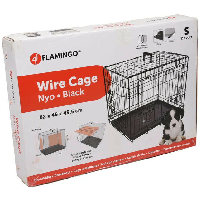 Flamingo Nyo - metal dog cage with lift-up doors, S:.