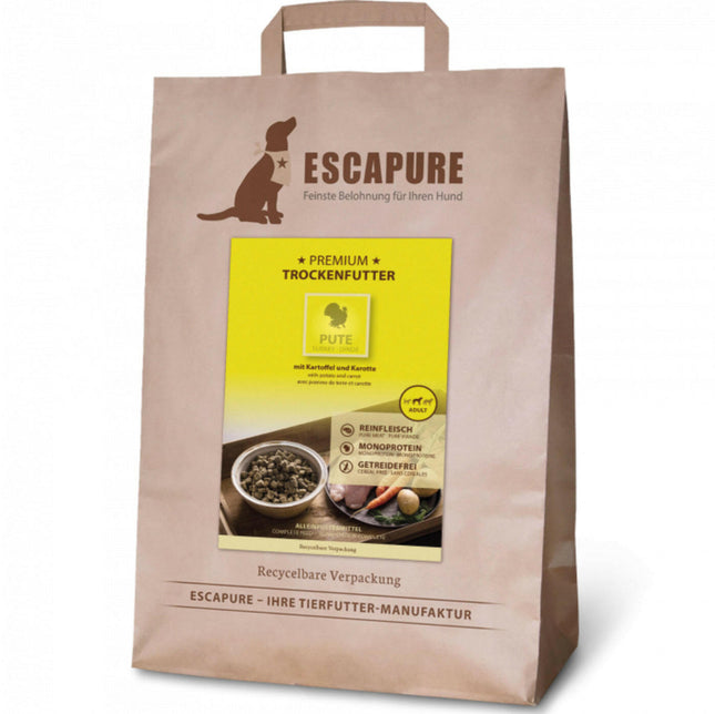 Escapure Premium Turkey - high-quality dog food, oven-baked turkey.