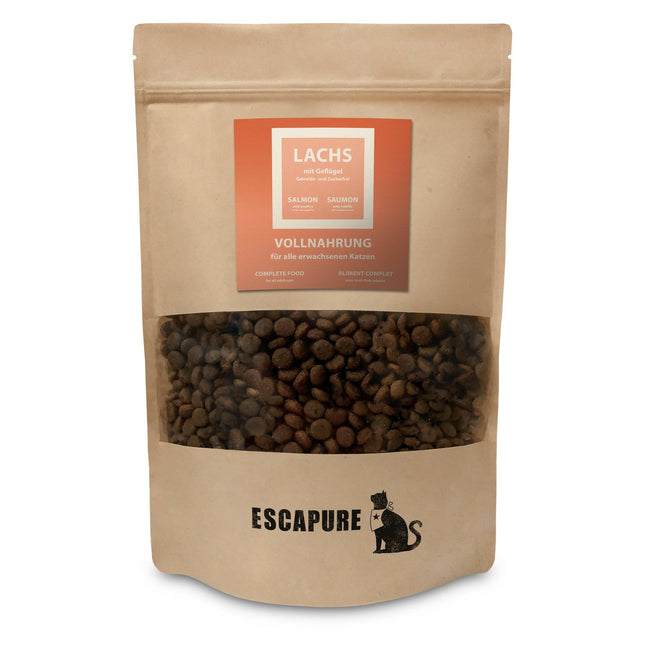 Escapure Dry Food Salmon with Poultry - complete dry food for adult cats, salmon with poultry.