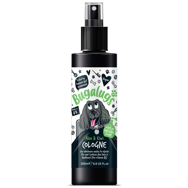 Bugalugs Aloe & Kiwi Cologne - refreshing scented spray for dogs with a fruity fragrance.