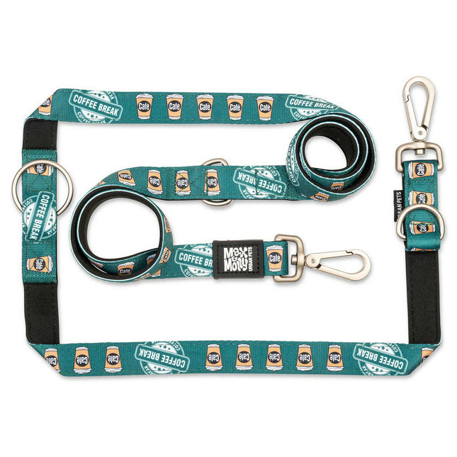 Max & Molly Multi-Leash Coffee Break - Adjustable Dog Leash, Interesting Pattern, 200cm.