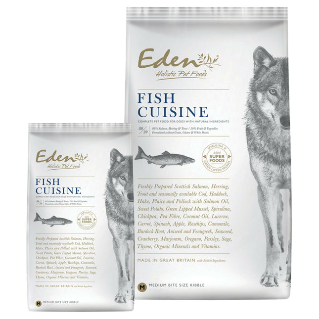 Eden Fish Cuisine Size M/L - food for medium and large breed dogs with salmon, herring, and trout.