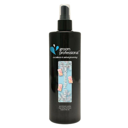 Groom Professional Fluffy Marshmallows Cologne - perfumed water for dogs with a raspberry-vanilla marshmallow scent.