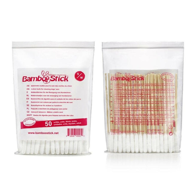 BambooStick - ear cleaning sticks for small dogs - 50 pcs.