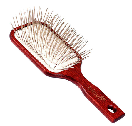 Blovi Wood Pin Brush - extra large, soft, wooden brush with a long metal pin.
