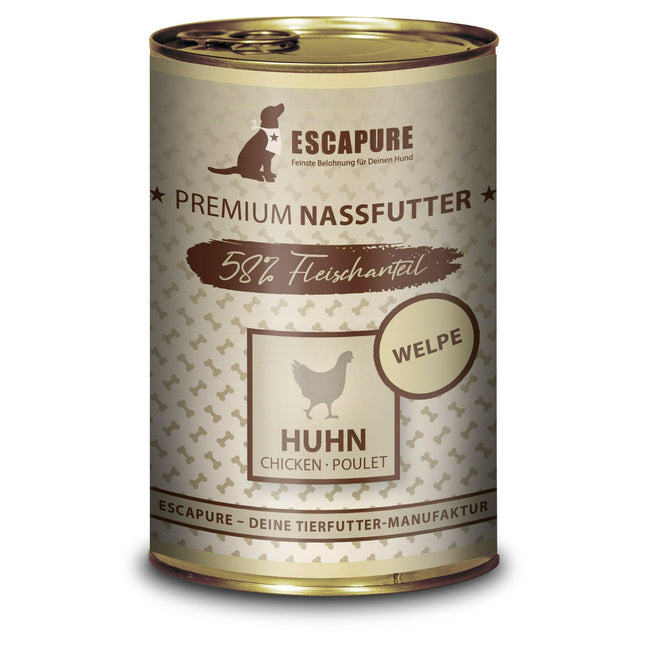 Escapure Puppy Chicken - wet food for puppies, chicken with vegetables and fruits.