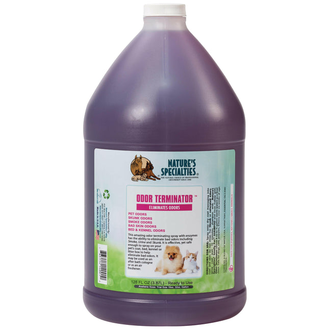 Nature's Specialties Odor Terminator - refreshes your dog's and cat's coat and eliminates odors from the environment.