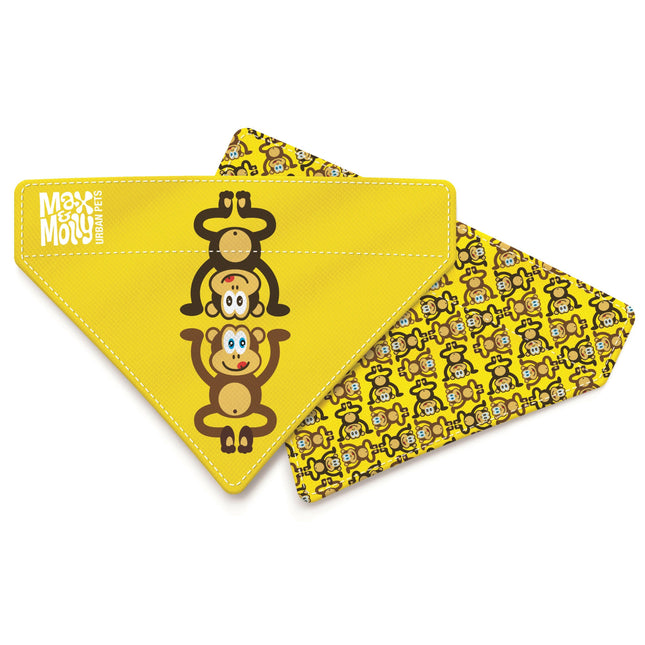Max & Molly Reversible Bandana Monkey Maniac - reversible bandana for dogs.