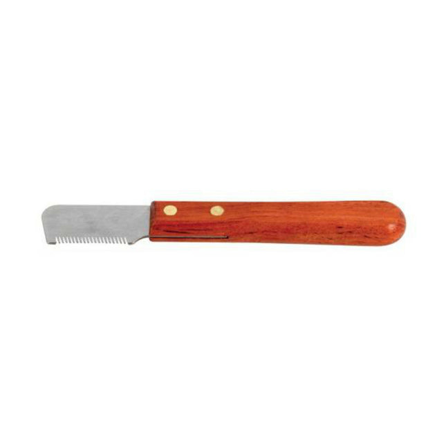 Chadog Stripping Knife - professional trimmer with wooden handle.