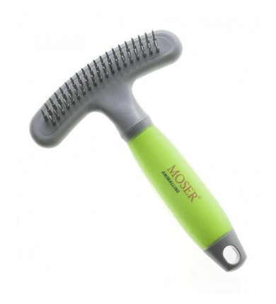 Moser Shedding Rake - Double-Row Shedding Comb for Dogs with Rotating Teeth.