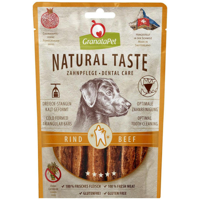 GranataPet Natural Taste Dental Care Snack Beef - natural meat dental treats for dogs, beef strips.