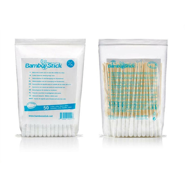 BambooStick - ear cleaning sticks for larger dogs - 50 pieces.