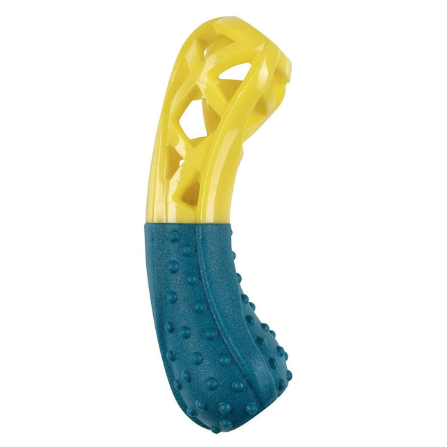Nuzzle Puzzle (19cm) - treat-dispensing bone for dogs, bouncy, floating, with squeaker.