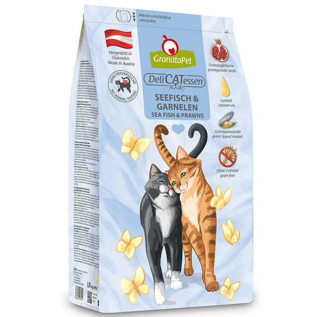 GranataPet DeliCatessen Sea Fish & Prawn - grain-free cat food, fish and prawns.