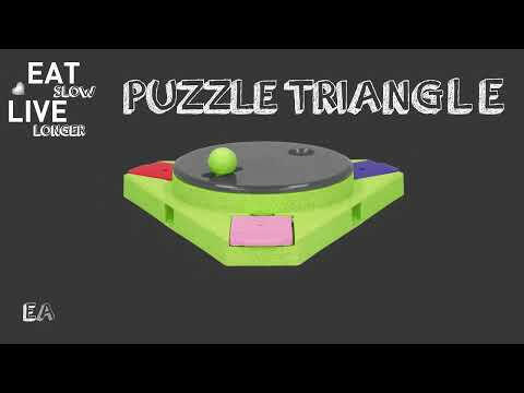 Eat Slow Live Longer Puzzle Triangle - dog intelligence toy, triangle.