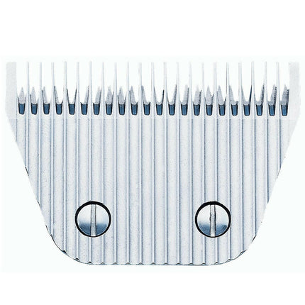 Moser Snap - On 10F Wide - wide steel blade, cutting on.