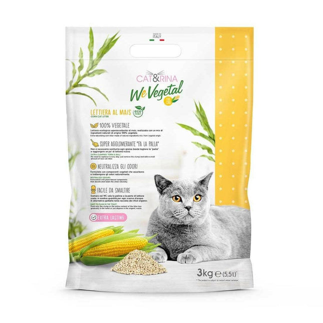 Cat&Rina WeVegetal Corn Litter - clumping, biodegradable corn litter for cats - 5.5L (3kg).