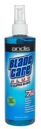 Andis Blade Care Plus - cleaning and maintenance spray for clipper blades, in a spray bottle.
