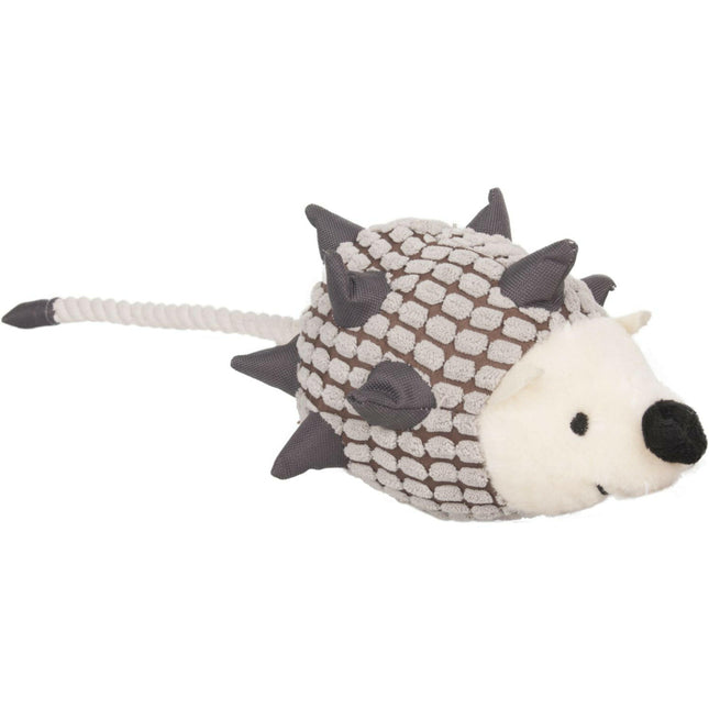 Flamingo Plush Hedgehog & Rope - Plush Hedgehog with String and Squeaker.