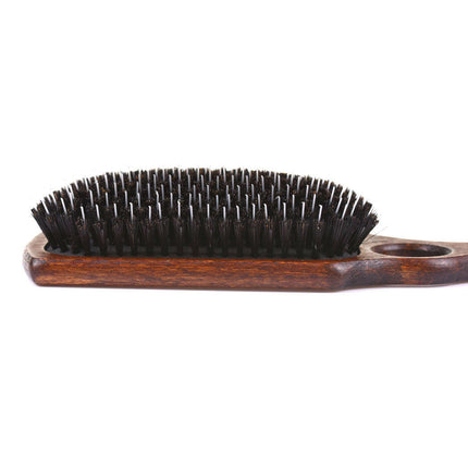 Blovi Wood Brush - extra large wooden brush with natural bristles, detangler, and finger hole, for long-haired breeds.
