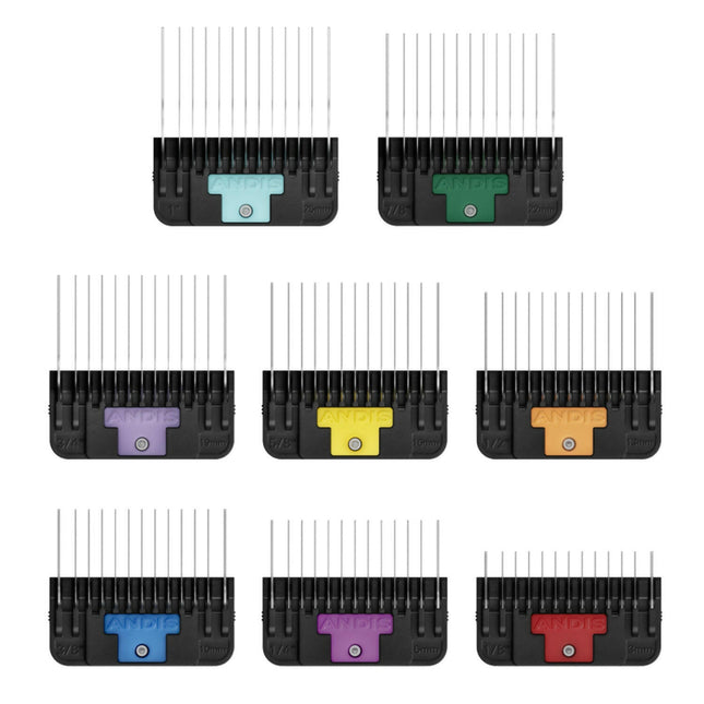 Andis Wide Blade Comb Set - stainless steel attachment comb set for wide Snap-On blades.