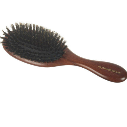 P&W Dog Stylist Brush - wooden, oval brush with natural boar bristles.