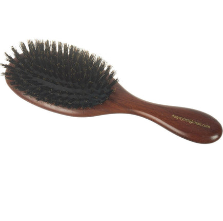 P&W Dog Stylist Brush - wooden, oval brush with natural boar bristles.