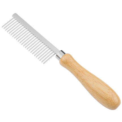 Miranda Metal Comb with Wooden Handle.