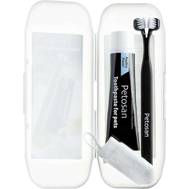 Petosan Complete Dental Kit - dental kit for dogs and cats, toothpaste, toothbrush, cleaner.