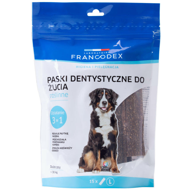 Francodex Dental Chews 15 pcs - dental treats for large dogs, removing tartar and bad breath from the mouth.
