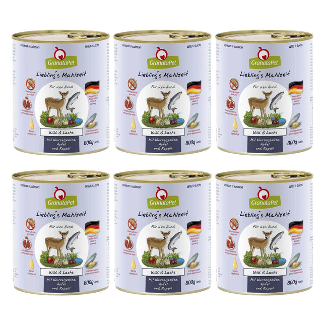 GranataPet Venison - grain-free wet dog food, venison and salmon.