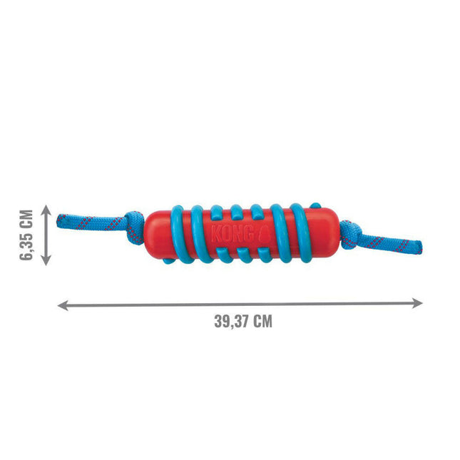 Kong Jaxx Brights Stick with Rope - dog toy, rubber fetch stick with rope.