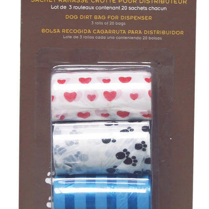 Chadog set of rolls (20 pieces) of colorful dog waste bags.