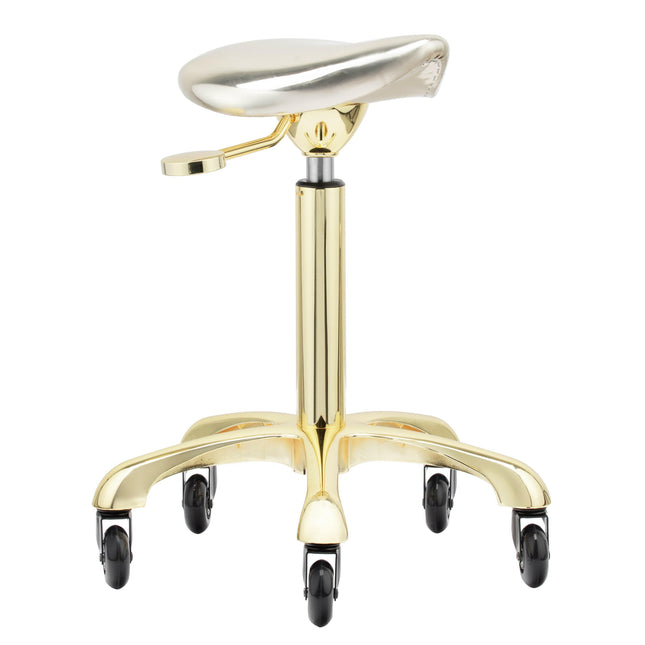Gabbiano Roll Speed - grooming stool with a contoured leather seat, wheels with bearings.