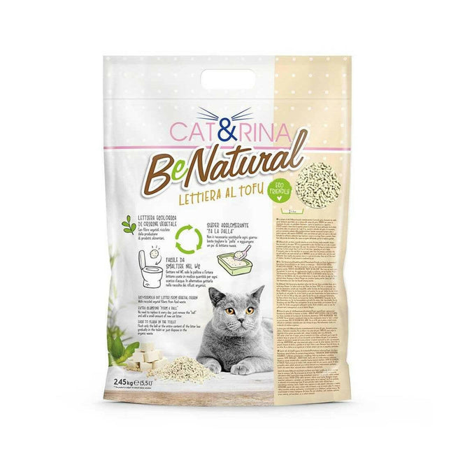 Cat&Rina BeNatural Tofu Litter Classic - plant-based cat litter, clumping, biodegradable pellets - 6x 5.5L.