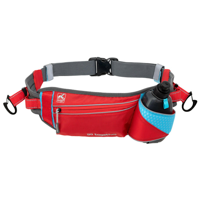Kurgo On Trail Running Belt - running belt for dogs, with a water bottle and accessory pocket.