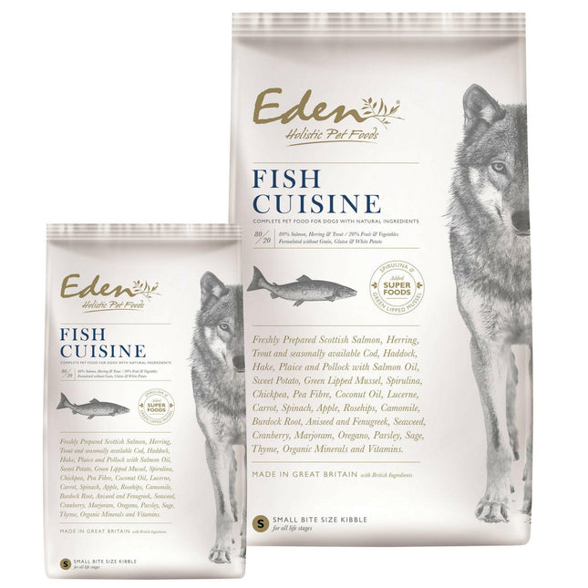 Eden Fish Cuisine Size S - dog food for small breeds with salmon, herring, and trout.